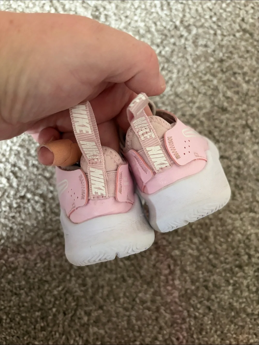 Nike Kids Pink Hook-and-Loop Athletic Sneakers
